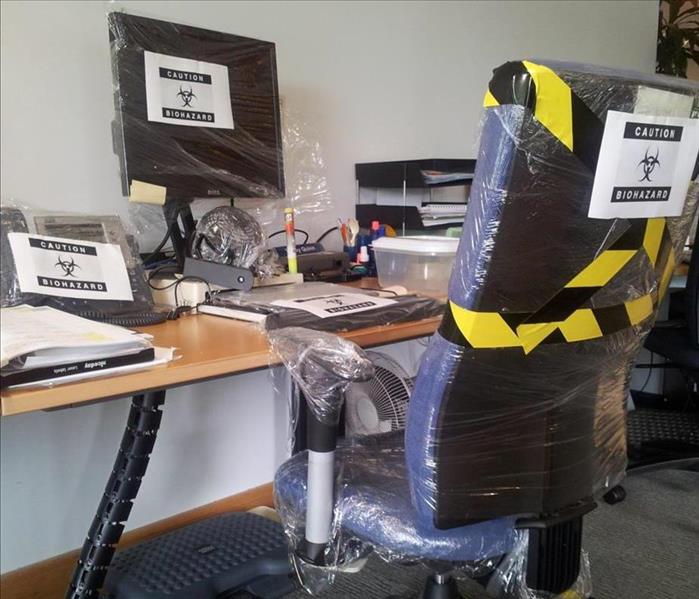 An office dealing with a biohazard