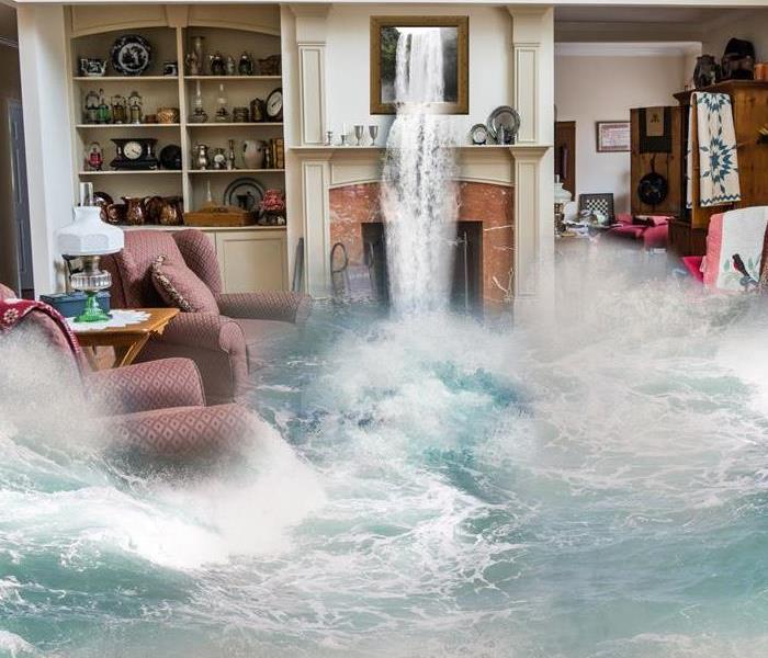 Water flooding living room