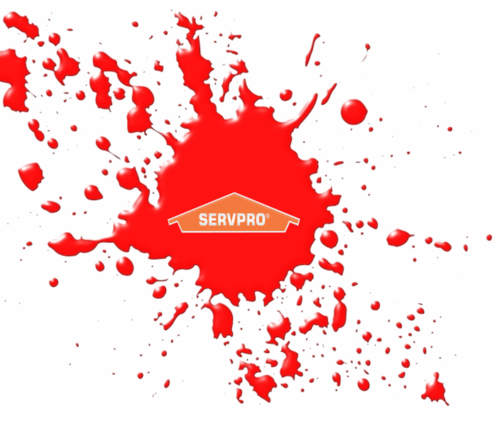 blood splatter with SERVPRO logo