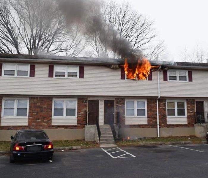 Fire in an apartment unit